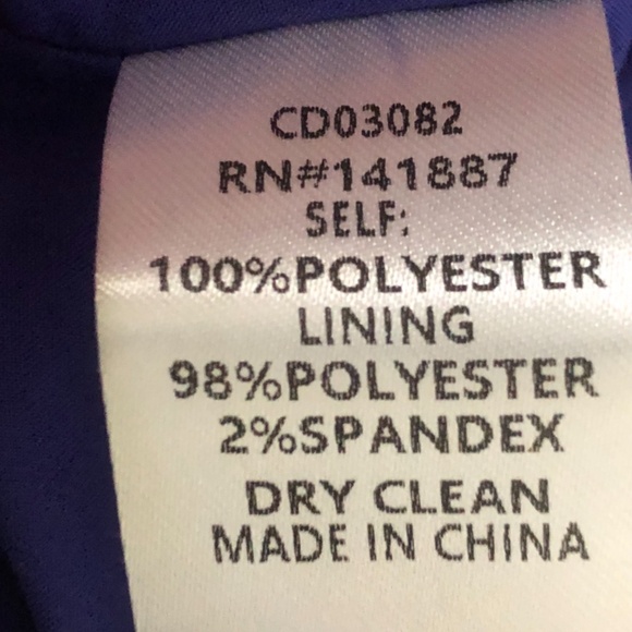 TCEC Blue Floral Tie Neck Dress (J) - Picture 6 of 8